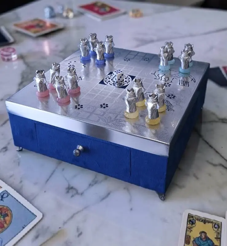 Royal Silver Ludo Set