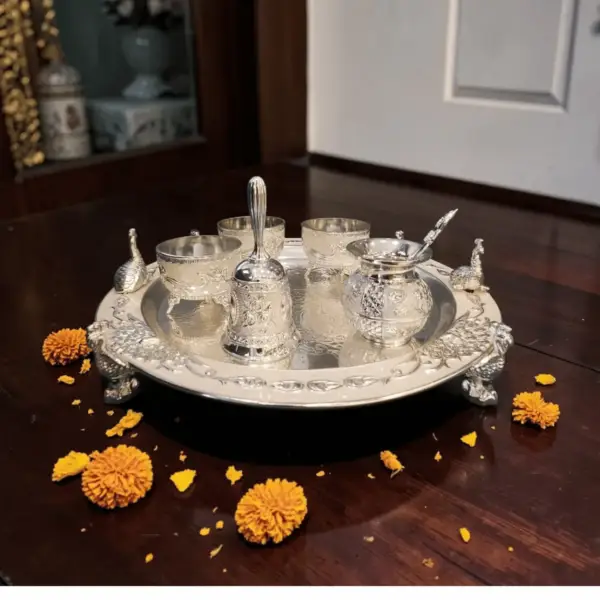 Silver Puja Thali Set
