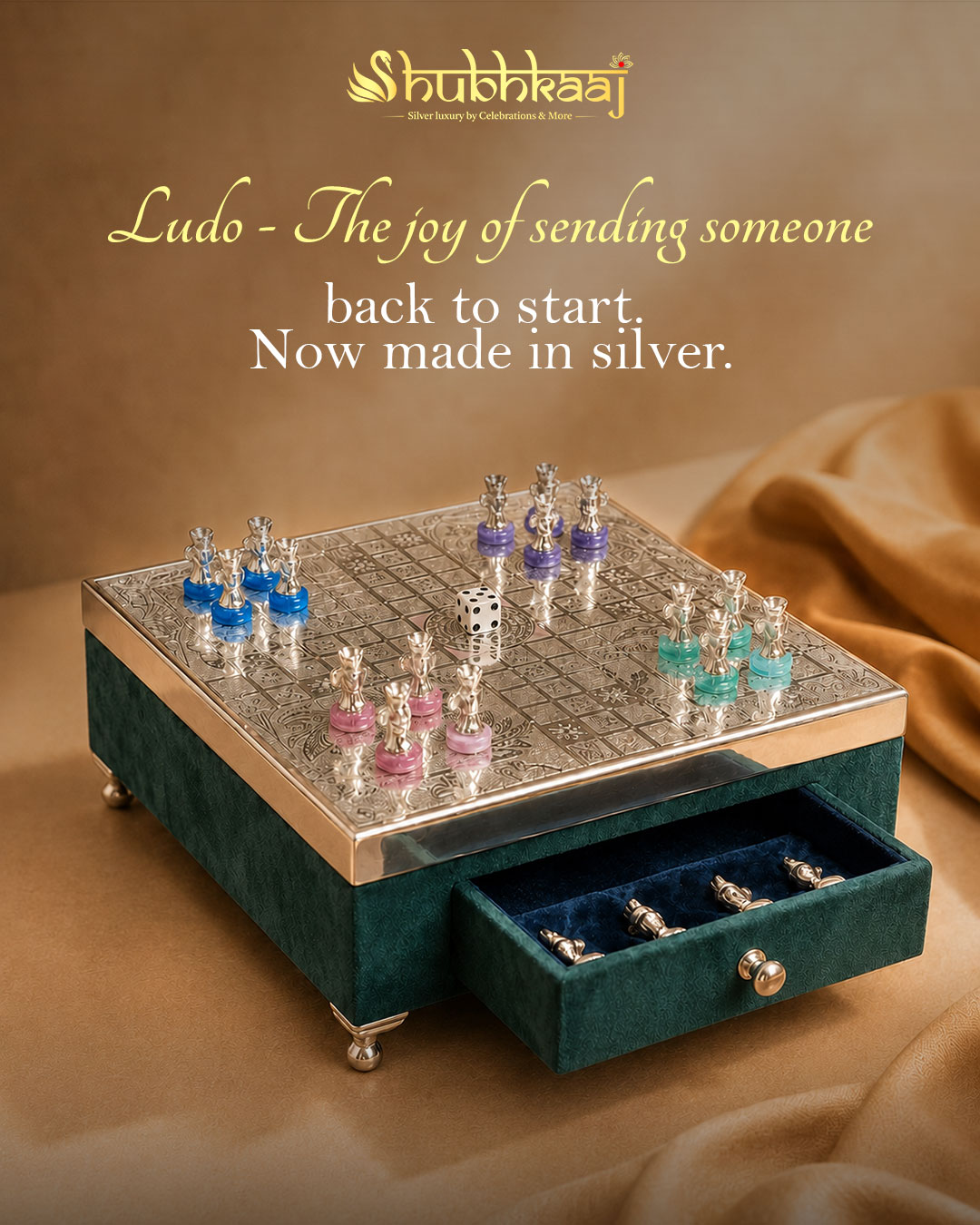 Royal Silver Ludo Set - Image 2