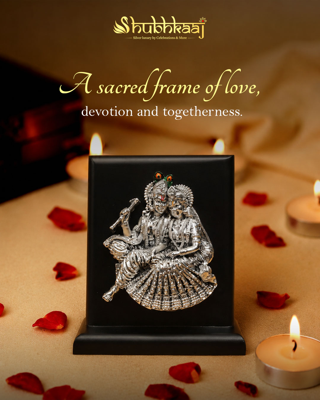 Radha Krishna Silver Luxury Frame