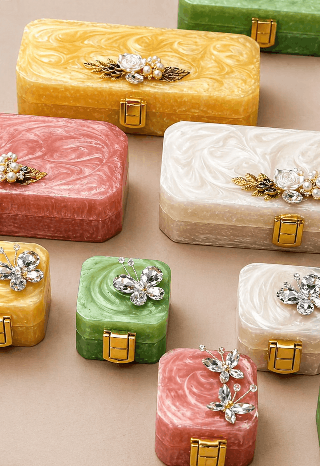 Marble-Finish Resin Keepsake Boxes