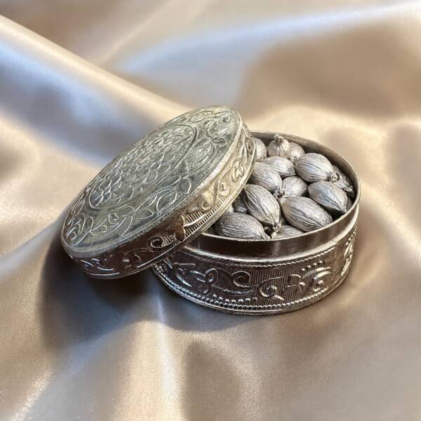 German Silver Supari Round Dibbi